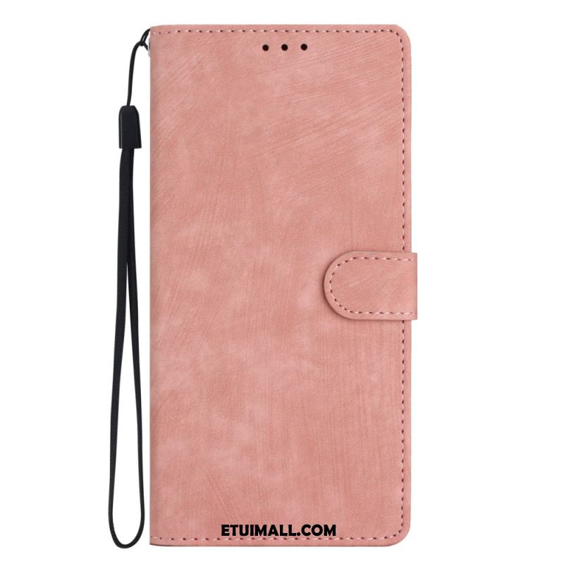 Etui Folio Oppo A98 5g Efekt Zamszu Z Paskiem Etui Ochronne