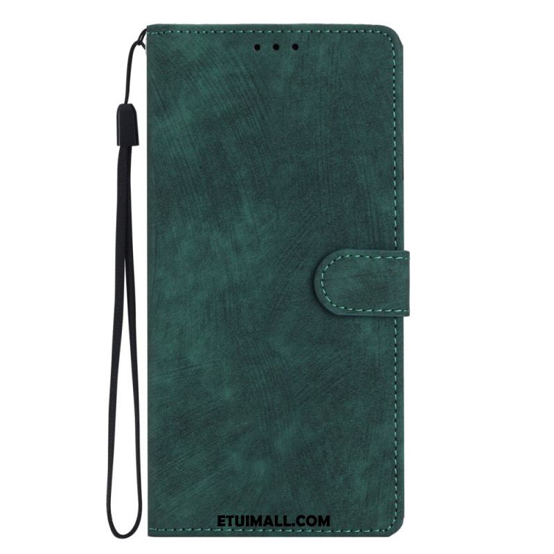 Etui Folio Oppo A98 5g Efekt Zamszu Z Paskiem Etui Ochronne