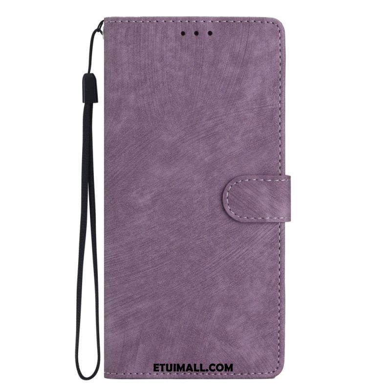 Etui Folio Oppo A98 5g Efekt Zamszu Z Paskiem Etui Ochronne