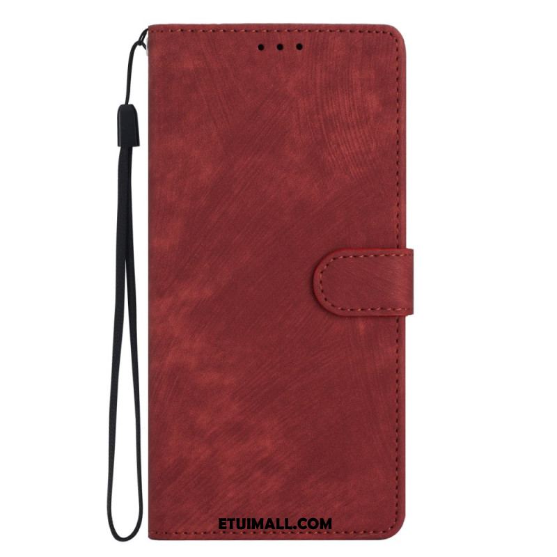 Etui Folio Oppo A98 5g Efekt Zamszu Z Paskiem Etui Ochronne