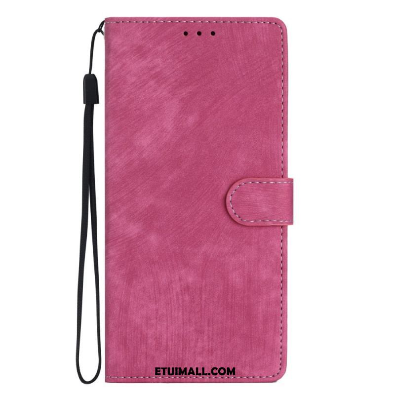 Etui Folio Oppo A98 5g Efekt Zamszu Z Paskiem Etui Ochronne