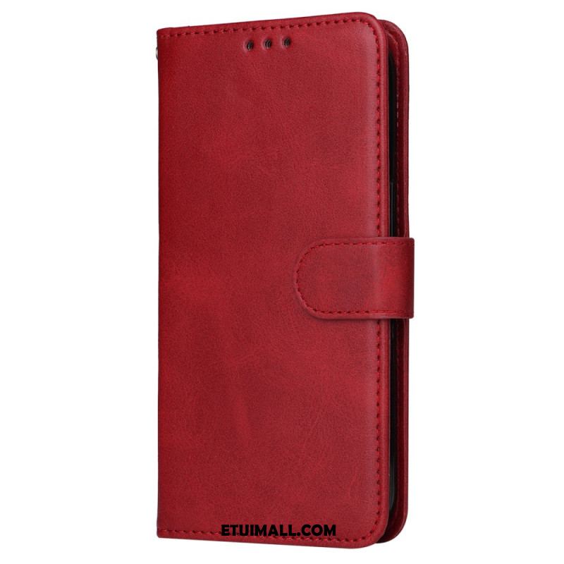 Etui Folio Oppo Reno 11 5g Efekt Gładkiej Skóry Z Paskiem Etui Ochronne