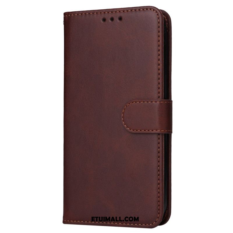 Etui Folio Oppo Reno 11 5g Efekt Gładkiej Skóry Z Paskiem Etui Ochronne