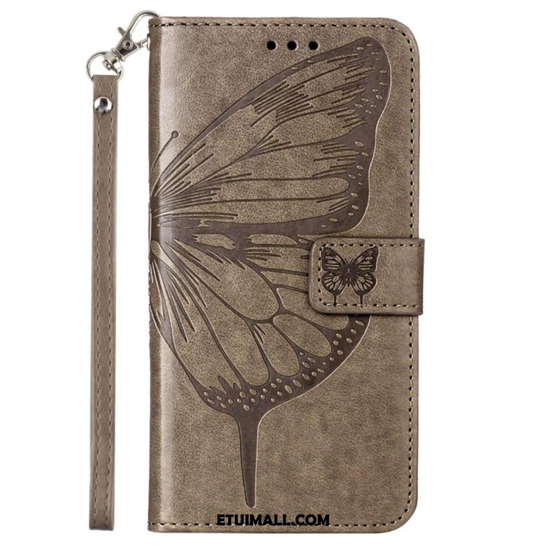 Etui Folio Oppo Reno 11 5g Kwiatowy Motyl Z Paskiem Etui Ochronne