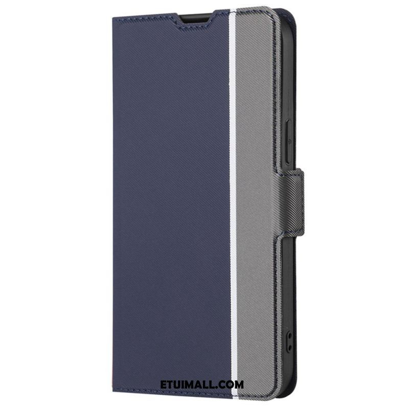 Etui Folio Oppo Reno 11f 5g Dwukolorowa Tekstura Diagonalna