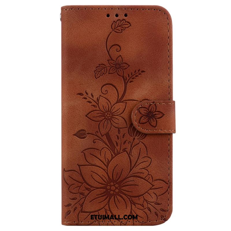 Etui Folio Oppo Reno 11f 5g Kwiaty Lilii Z Paskiem Etui Ochronne