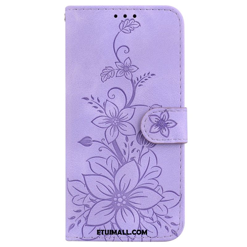 Etui Folio Oppo Reno 11f 5g Kwiaty Lilii Z Paskiem Etui Ochronne