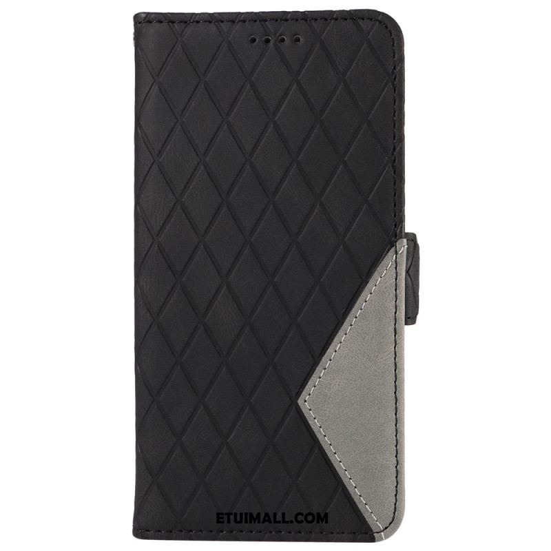 Etui Folio Oppo Reno 12 5g Diamentowe Nadruki Z Paskiem Etui Ochronne