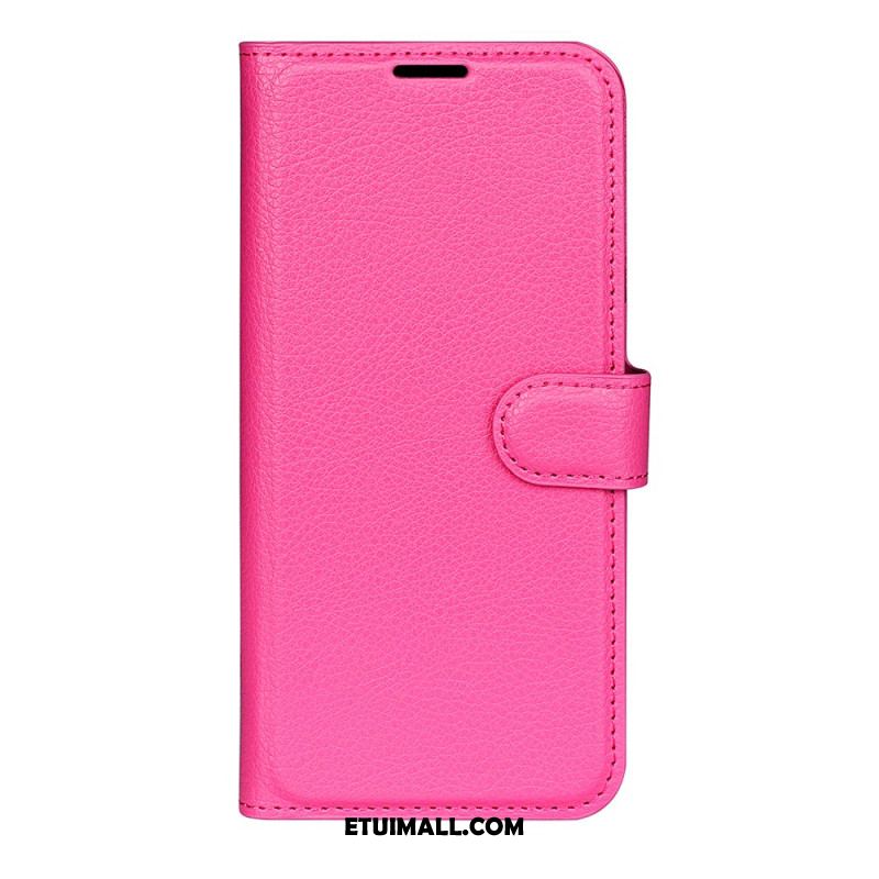 Etui Folio Oppo Reno 12 5g Klasyczna Sztuczna Skóra Litchi