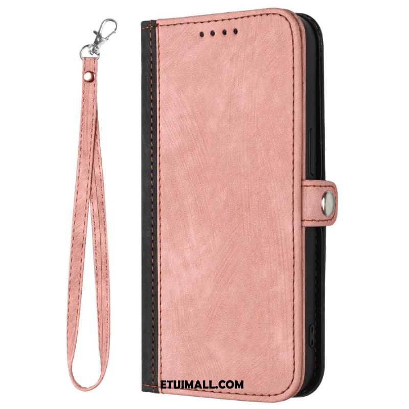 Etui Folio Oppo Reno 12 Pro 5g Dwukolorowy Pasek Etui Ochronne