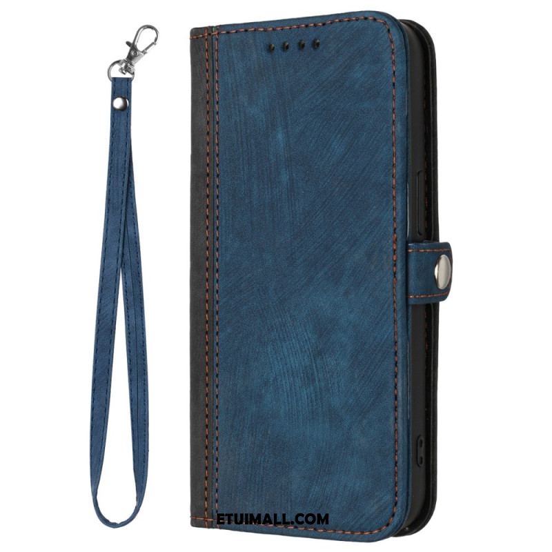 Etui Folio Oppo Reno 12 Pro 5g Dwukolorowy Pasek Etui Ochronne