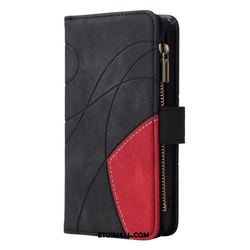 Etui Folio Oppo Reno 12f 5g Dwukolorowy Portfel O Falistej Linii