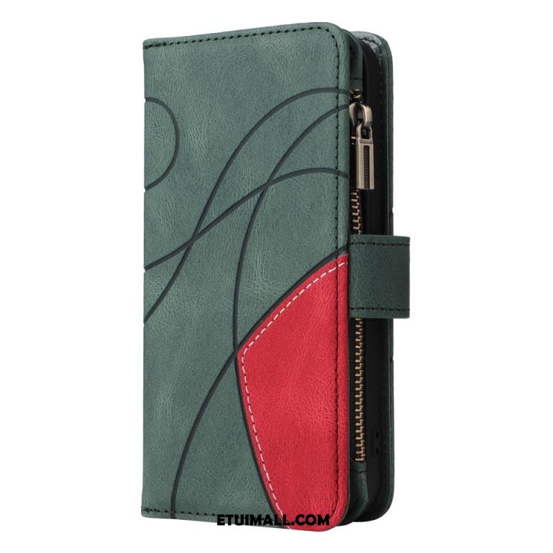 Etui Folio Oppo Reno 12f 5g Dwukolorowy Portfel O Falistej Linii