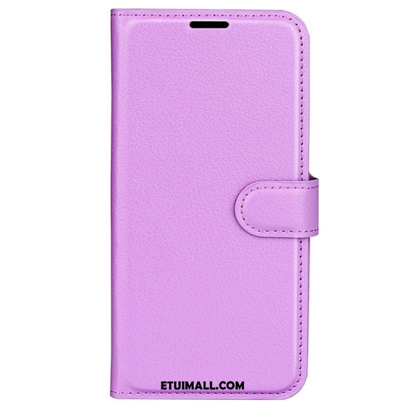 Etui Folio Oppo Reno 12f 5g Klasyczna Sztuczna Skóra Litchi Etui Ochronne