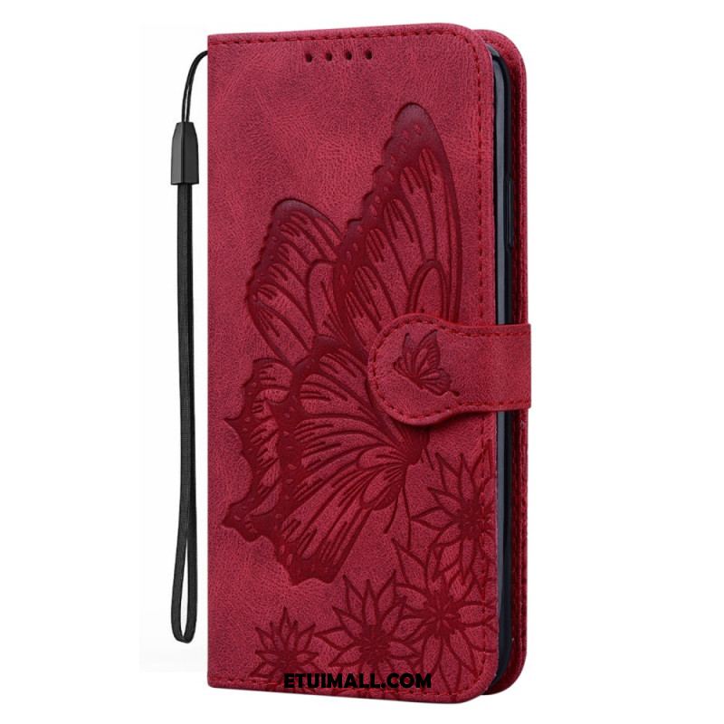 Etui Folio Samsung Galaxy A15 5g Duży Nadruk W Kształcie Motyla Z Paskiem