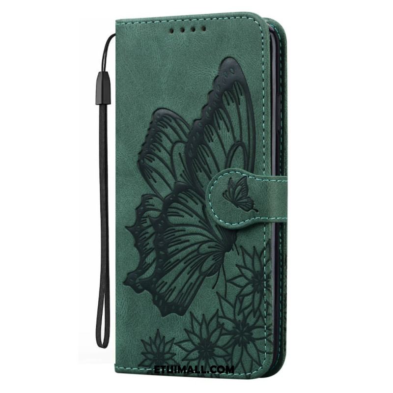 Etui Folio Samsung Galaxy A15 5g Duży Nadruk W Kształcie Motyla Z Paskiem