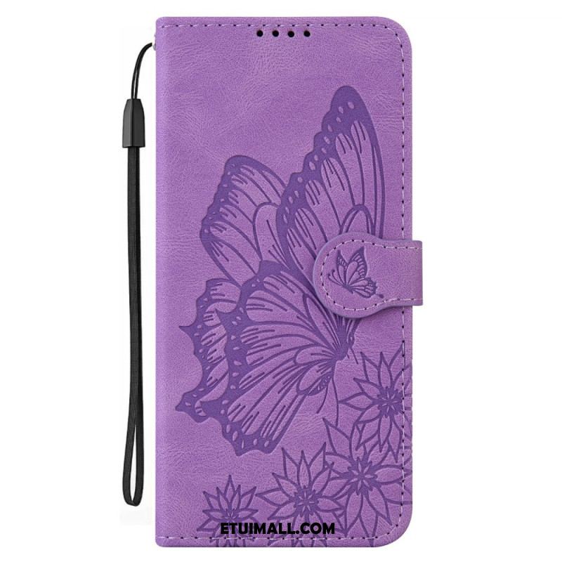 Etui Folio Samsung Galaxy A15 5g Duży Nadruk W Kształcie Motyla Z Paskiem