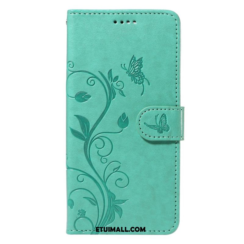 Etui Folio Samsung Galaxy A15 5g Kwiaty Moreli Z Paskiem Etui Ochronne