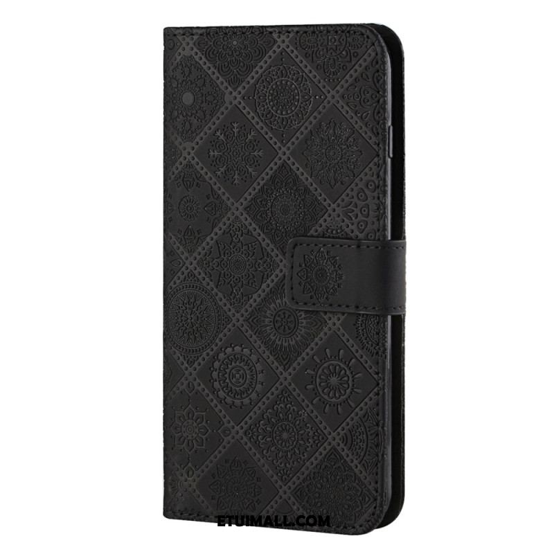 Etui Folio Samsung Galaxy A15 5g Patchworkowe Mandale Z Paskiem