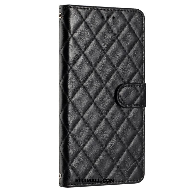 Etui Folio Samsung Galaxy A15 Pikowana Z Paskiem Etui Ochronne