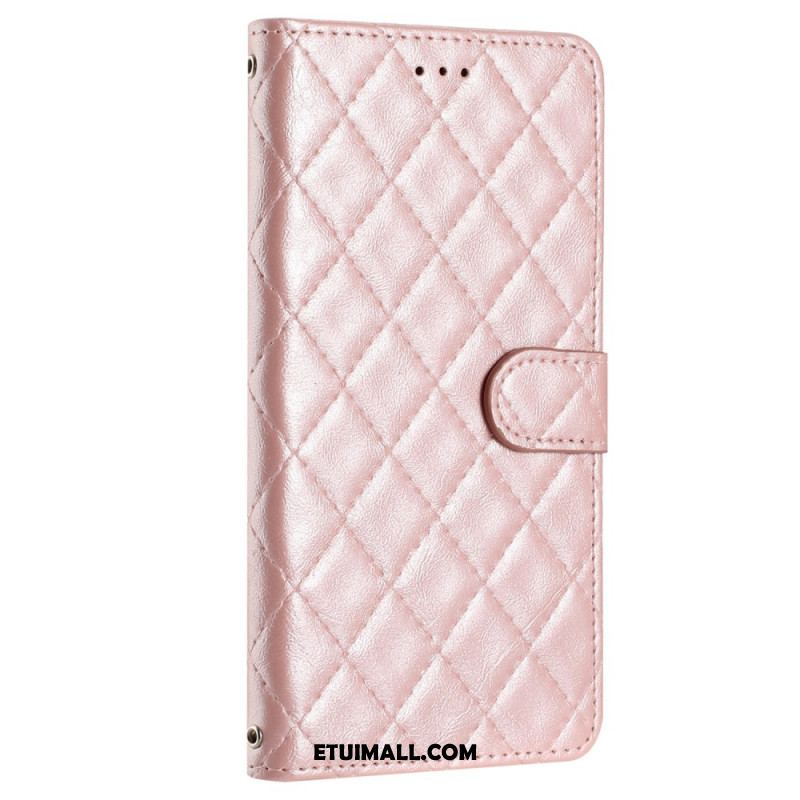 Etui Folio Samsung Galaxy A15 Pikowana Z Paskiem Etui Ochronne