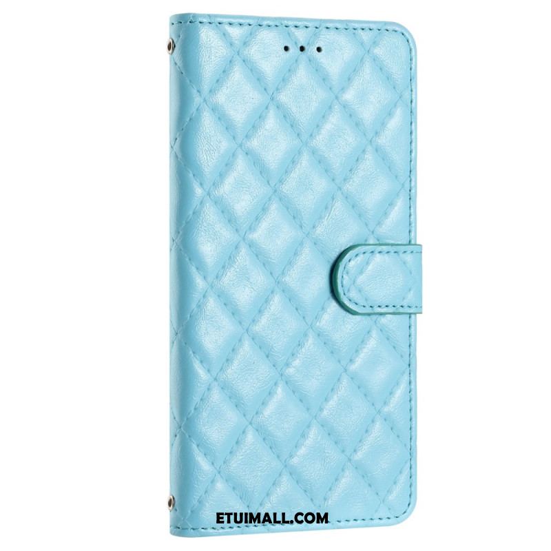 Etui Folio Samsung Galaxy A15 Pikowana Z Paskiem Etui Ochronne