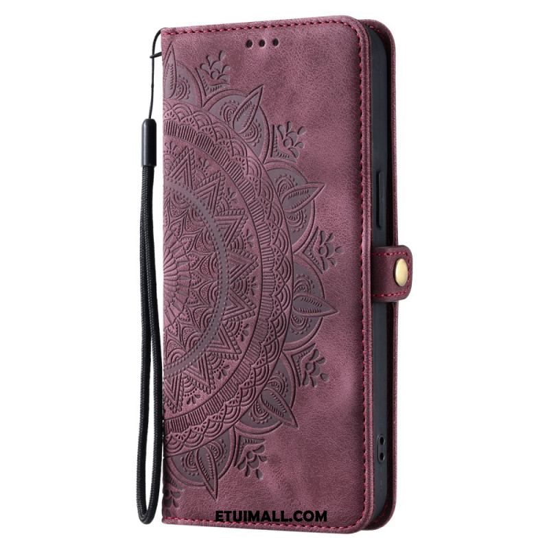 Etui Folio Samsung Galaxy A16 5g Mandala Z Efektem Zamszu Z Paskiem