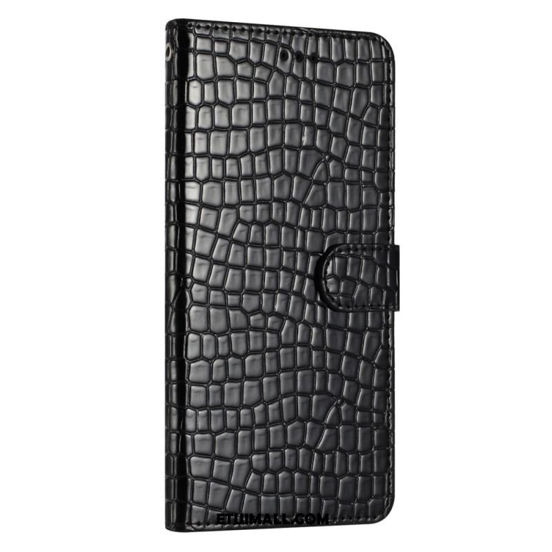 Etui Folio Samsung Galaxy S24 5g Tekstura Krokodyla I Pasek Etui Ochronne