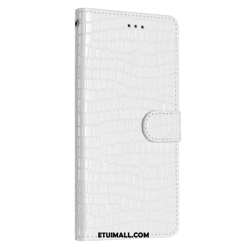 Etui Folio Samsung Galaxy S24 5g Tekstura Krokodyla I Pasek Etui Ochronne