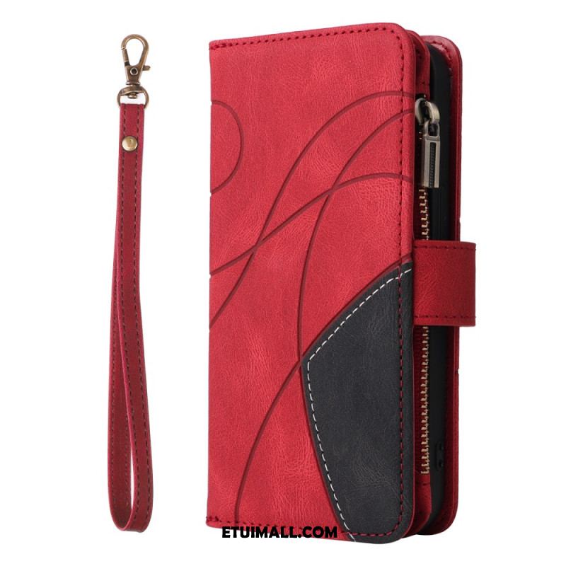 Etui Folio Samsung Galaxy S24 5g Z Dwukolorowym Portfelem Na Pasku Etui Ochronne