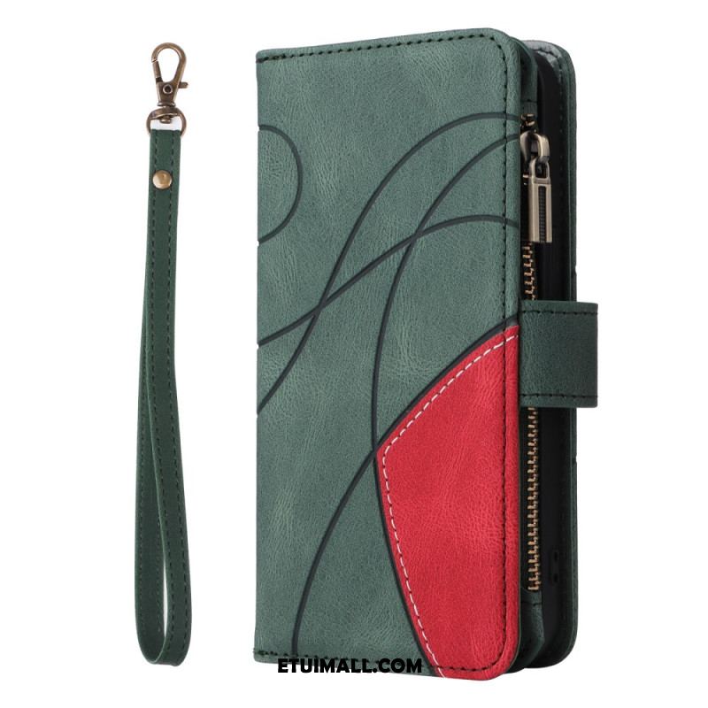 Etui Folio Samsung Galaxy S24 5g Z Dwukolorowym Portfelem Na Pasku Etui Ochronne