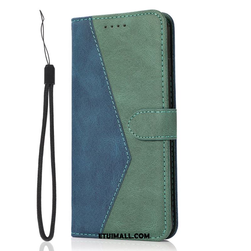 Etui Folio Samsung Galaxy S24 Fe Dwukolorowy Stylowy Pasek Etui Ochronne