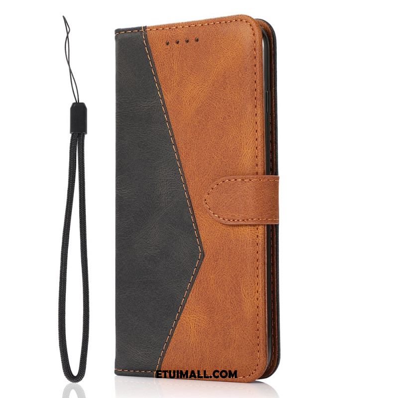 Etui Folio Samsung Galaxy S24 Fe Dwukolorowy Stylowy Pasek Etui Ochronne