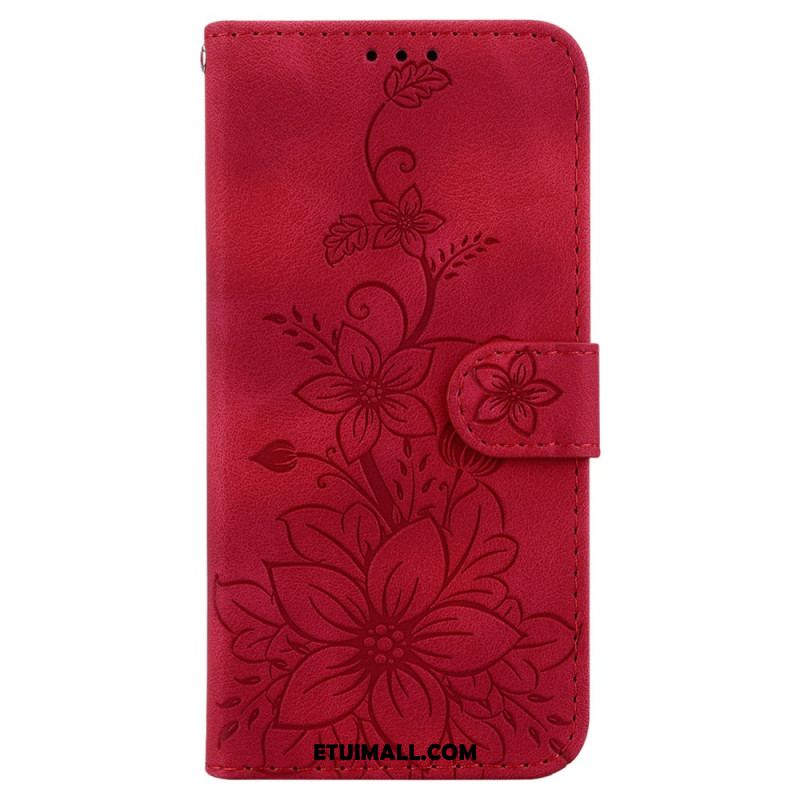 Etui Folio Samsung Galaxy S24 Fe Efekt Kwiatowego Zamszu Etui Ochronne