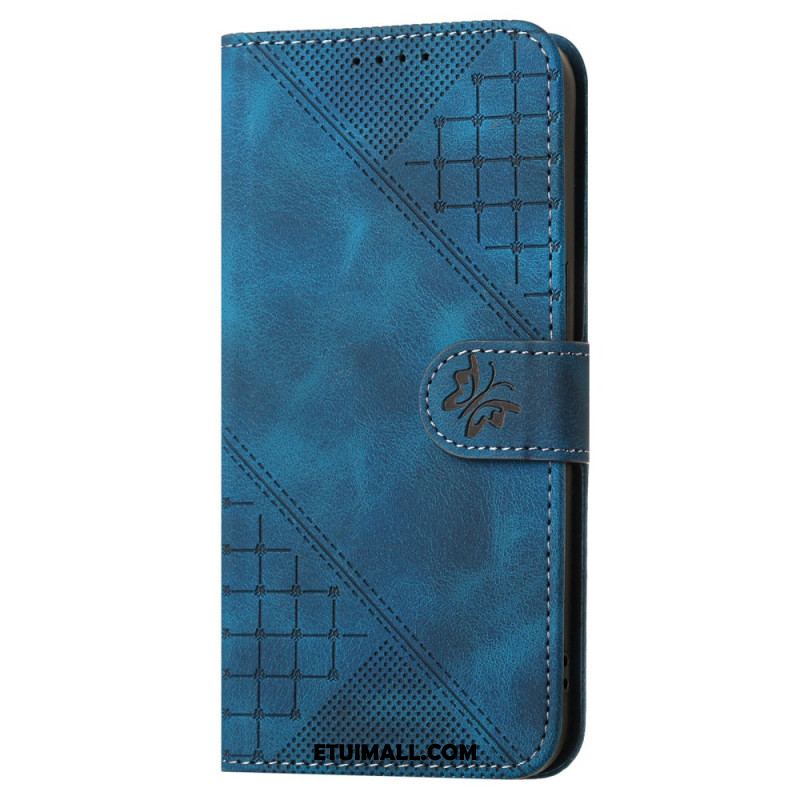 Etui Folio Samsung Galaxy S24 Fe Linie Motylkowe I Smycze Etui Ochronne