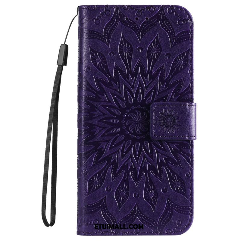 Etui Folio Samsung Galaxy S24 Fe Wzór Paska W Kształcie Słonecznika Etui Ochronne