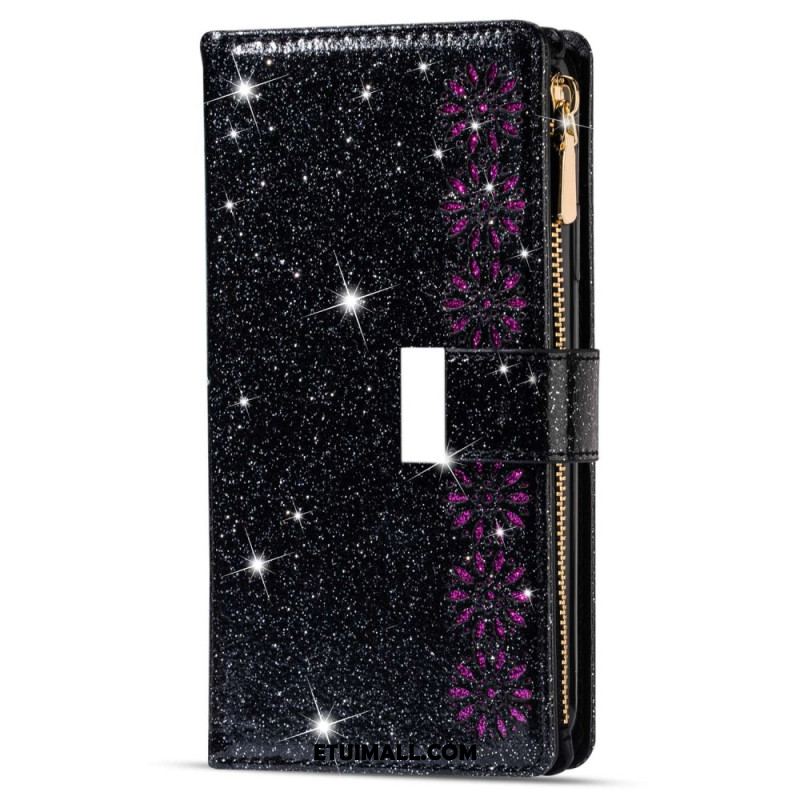 Etui Folio Samsung Galaxy S24 Plus 5g Cekiny Z Paskami Etui Ochronne