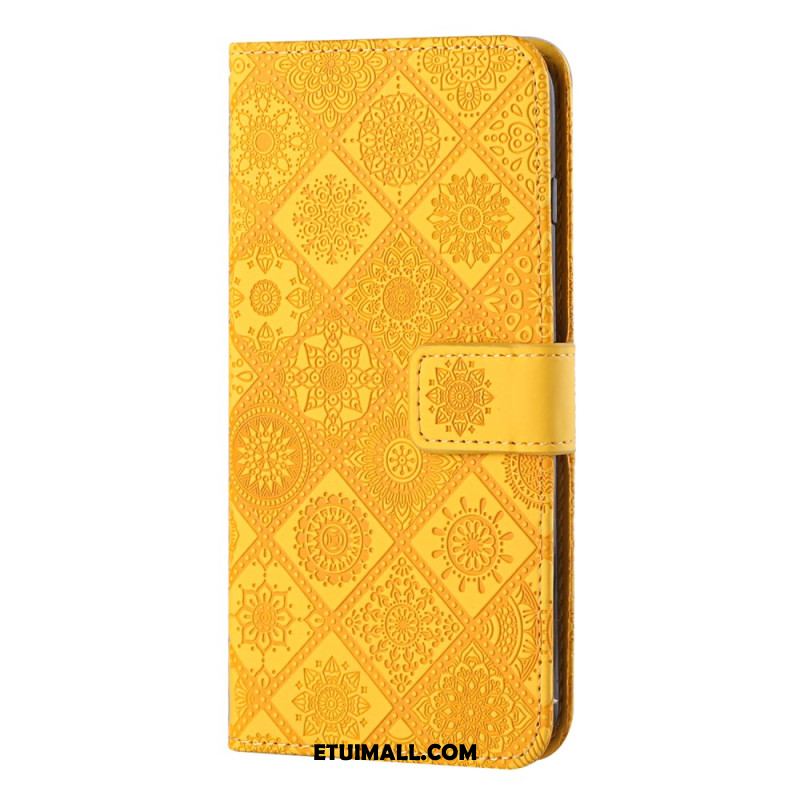 Etui Folio Samsung Galaxy S24 Plus 5g Etniczne Kwiaty Etui Ochronne