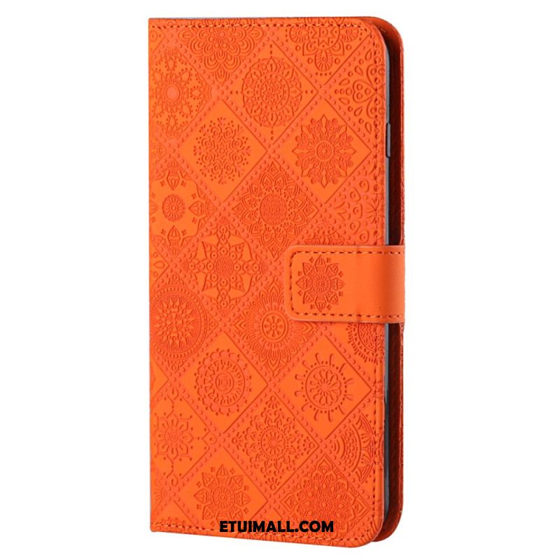 Etui Folio Samsung Galaxy S24 Plus 5g Etniczne Kwiaty Etui Ochronne