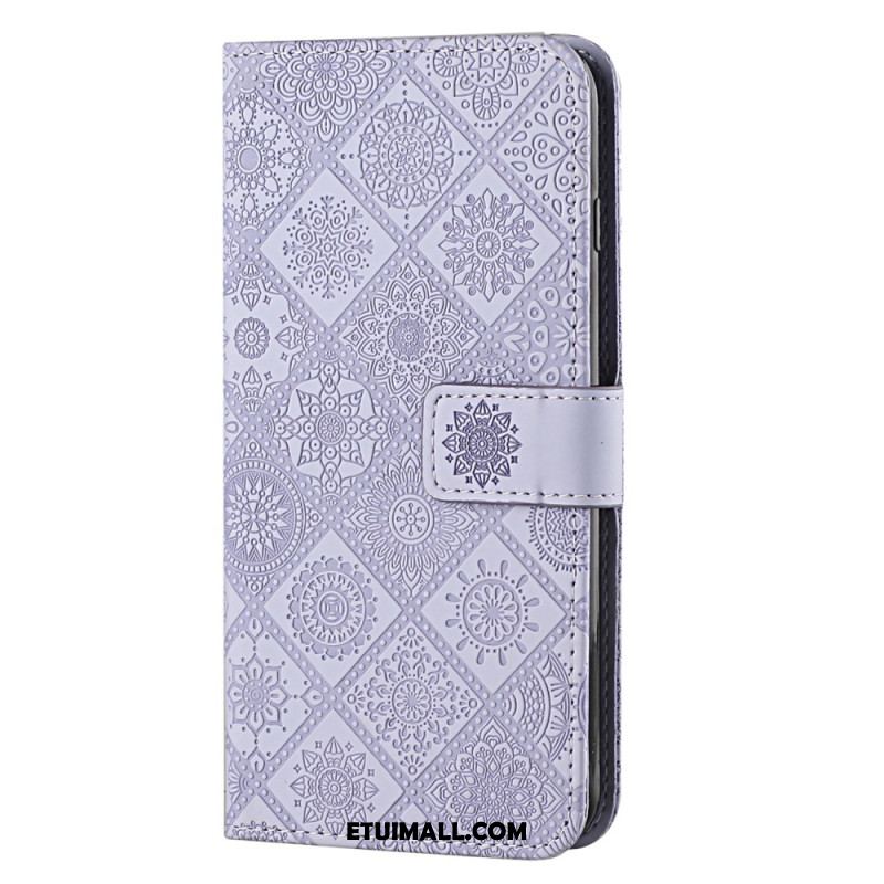 Etui Folio Samsung Galaxy S24 Plus 5g Etniczne Kwiaty Etui Ochronne