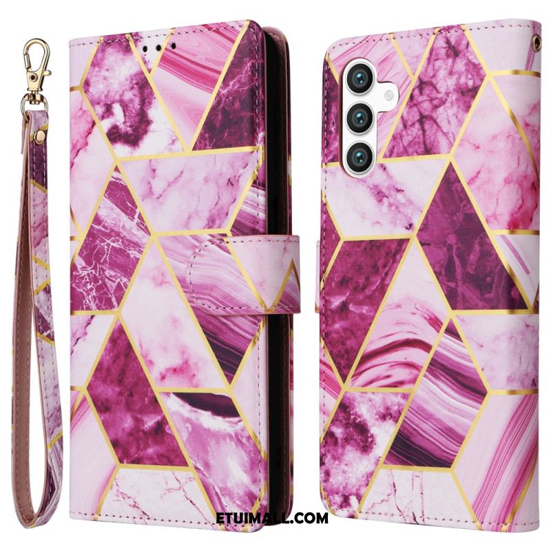 Etui Folio Samsung Galaxy S24 Plus 5g Marmurowy Nadruk Z Paskiem