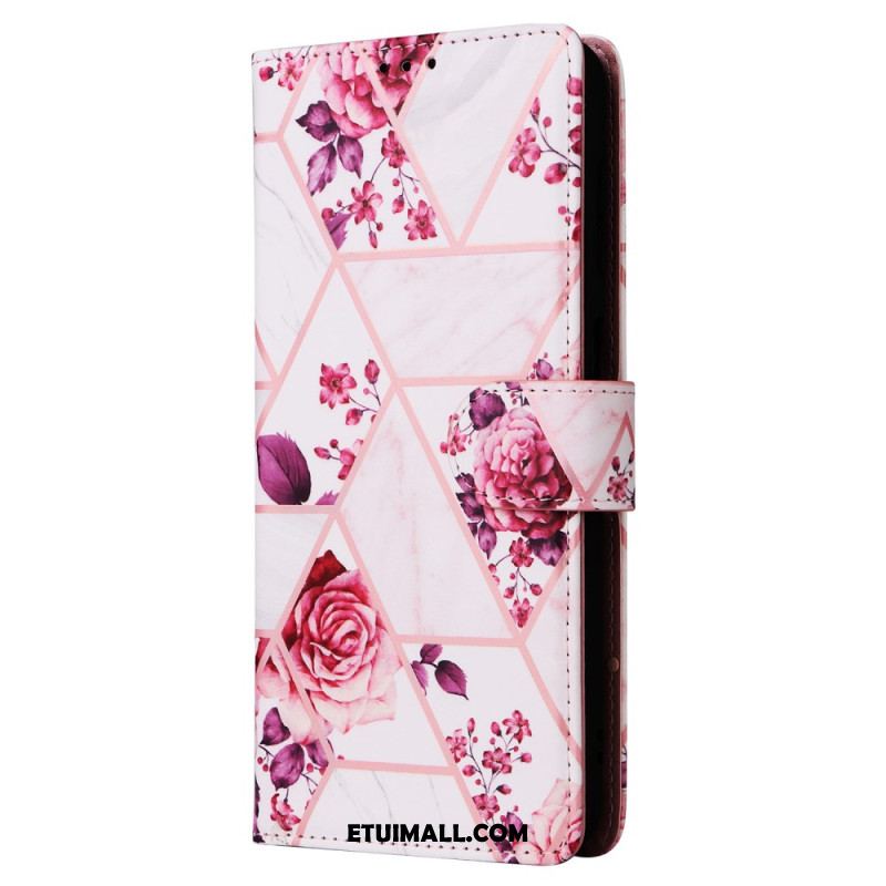 Etui Folio Samsung Galaxy S24 Plus 5g Marmurowy Nadruk Z Paskiem