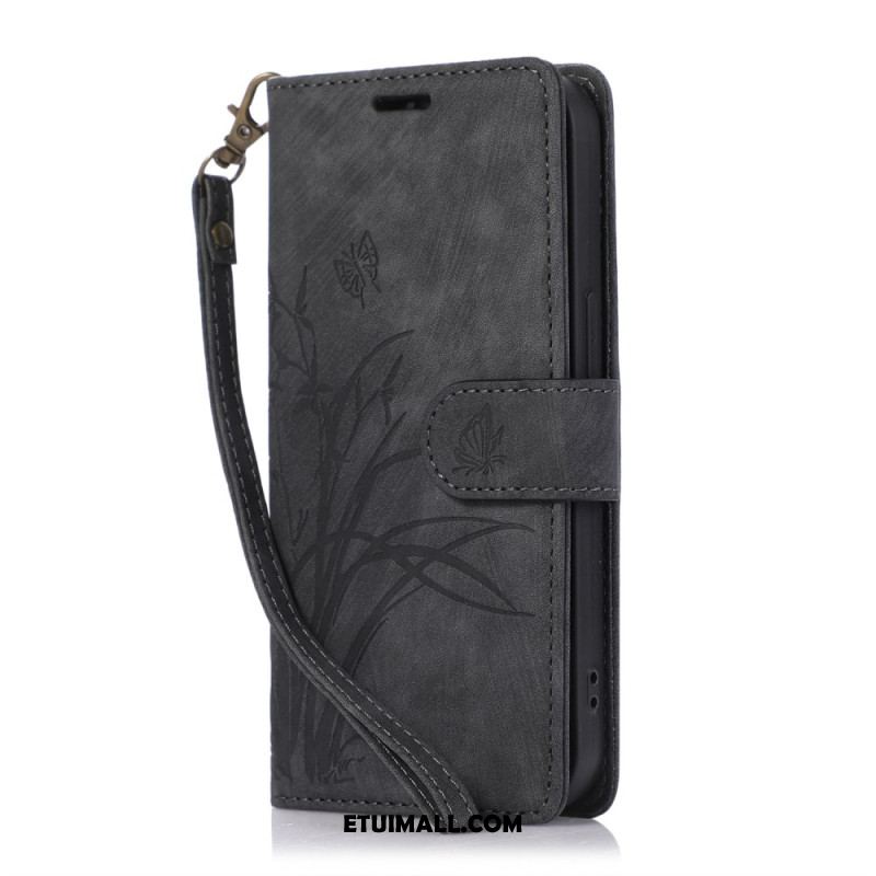 Etui Folio Samsung Galaxy S24 Plus 5g Orchidee I Motyle Z Paskiem