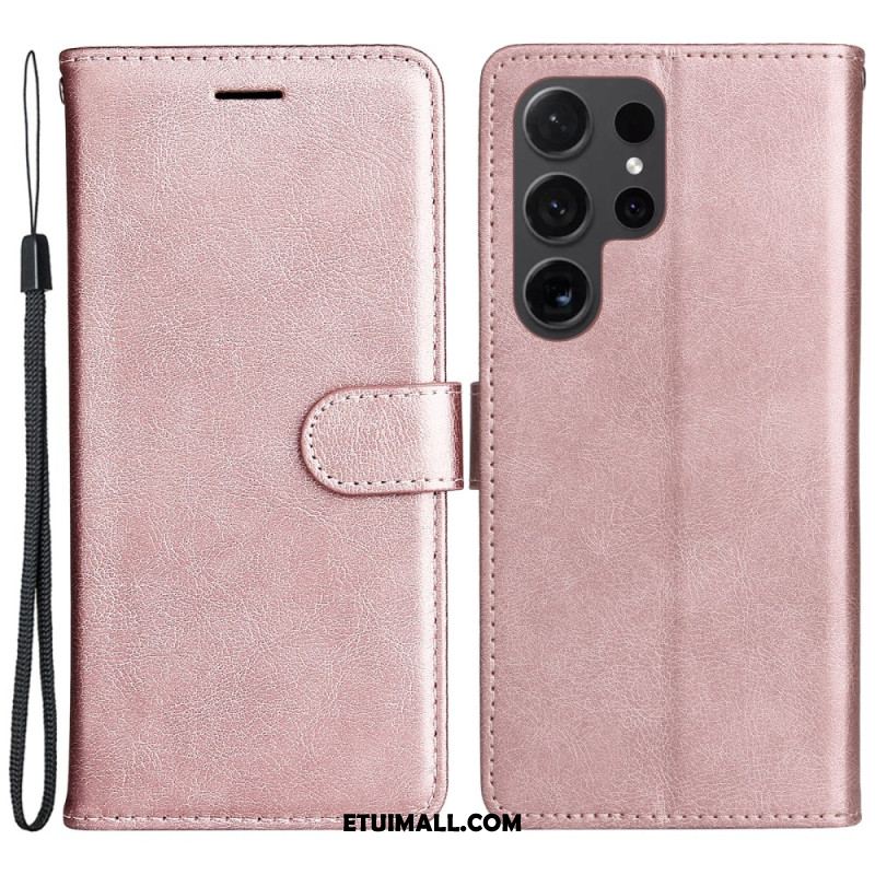 Etui Folio Samsung Galaxy S24 Ultra 5g Jednolity Kolor Z Paskiem Etui Ochronne