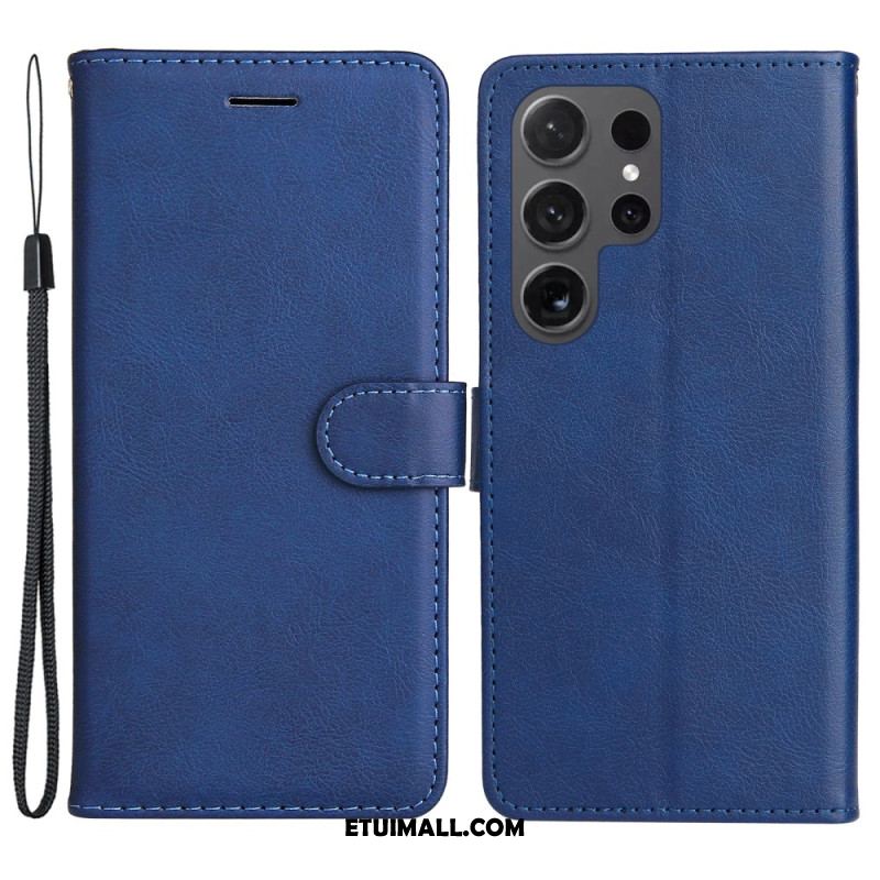 Etui Folio Samsung Galaxy S24 Ultra 5g Jednolity Kolor Z Paskiem Etui Ochronne