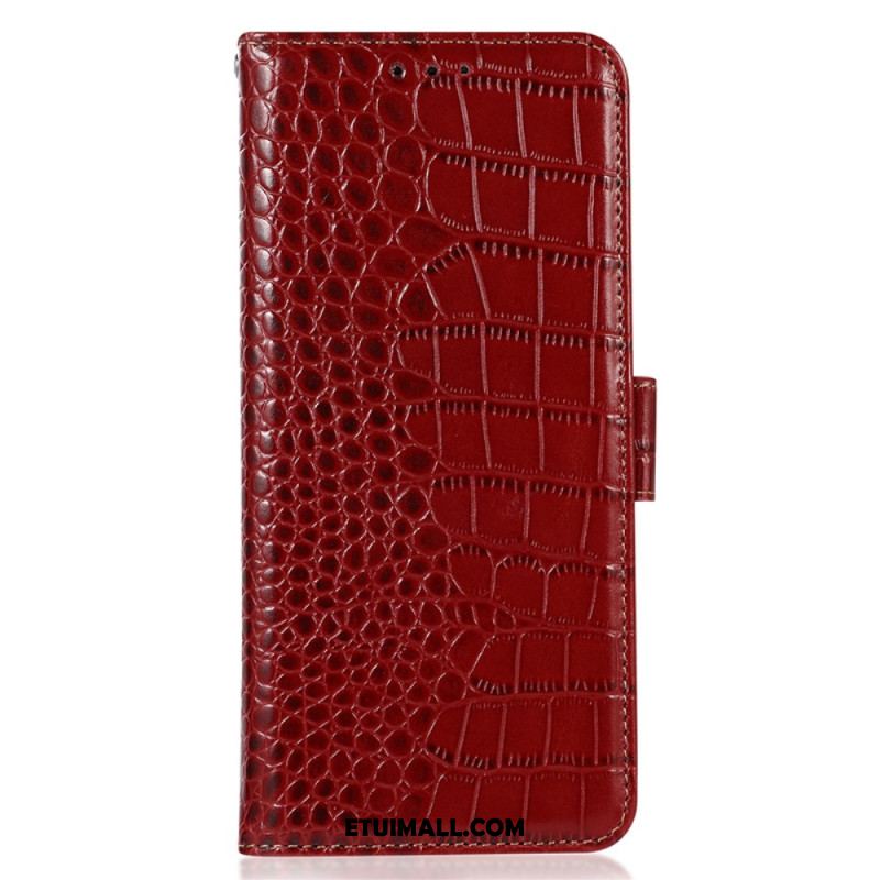 Etui Folio Samsung Galaxy S24 Ultra 5g Styl Krokodyla Z Technologią Blokowania Rfid Etui Ochronne