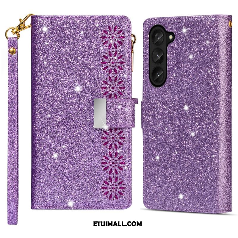 Etui Folio Samsung Galaxy Z Fold 5 Portfel Z Cekinami Etui Ochronne