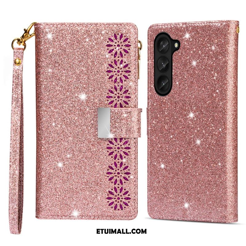 Etui Folio Samsung Galaxy Z Fold 5 Portfel Z Cekinami Etui Ochronne