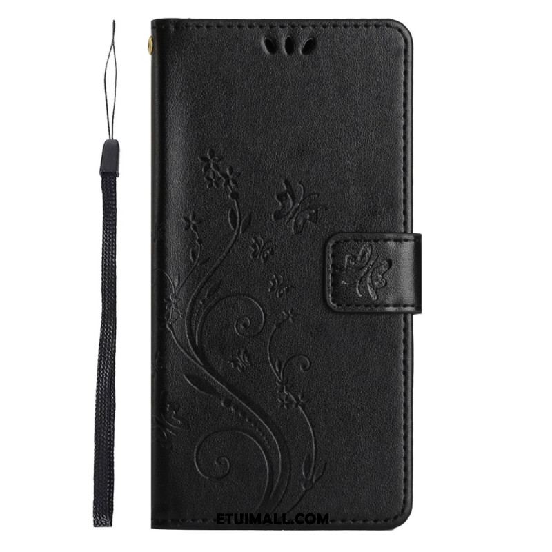 Etui Folio Xiaomi 14t Kwiatowy Z Paskiem Etui Ochronne