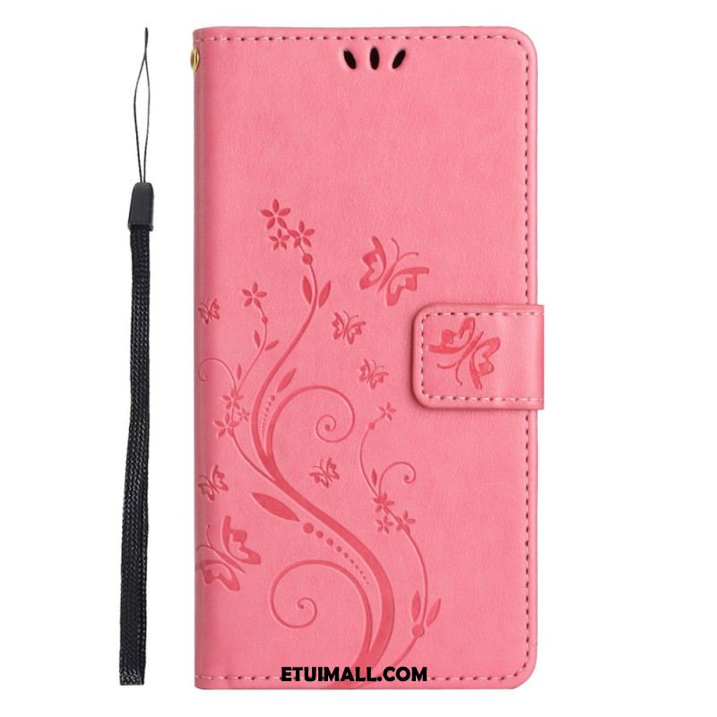 Etui Folio Xiaomi 14t Kwiatowy Z Paskiem Etui Ochronne